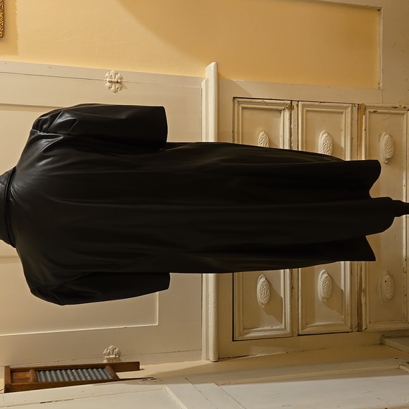 DKNY black leather look dress Sz 16 - Picture 5 of 7